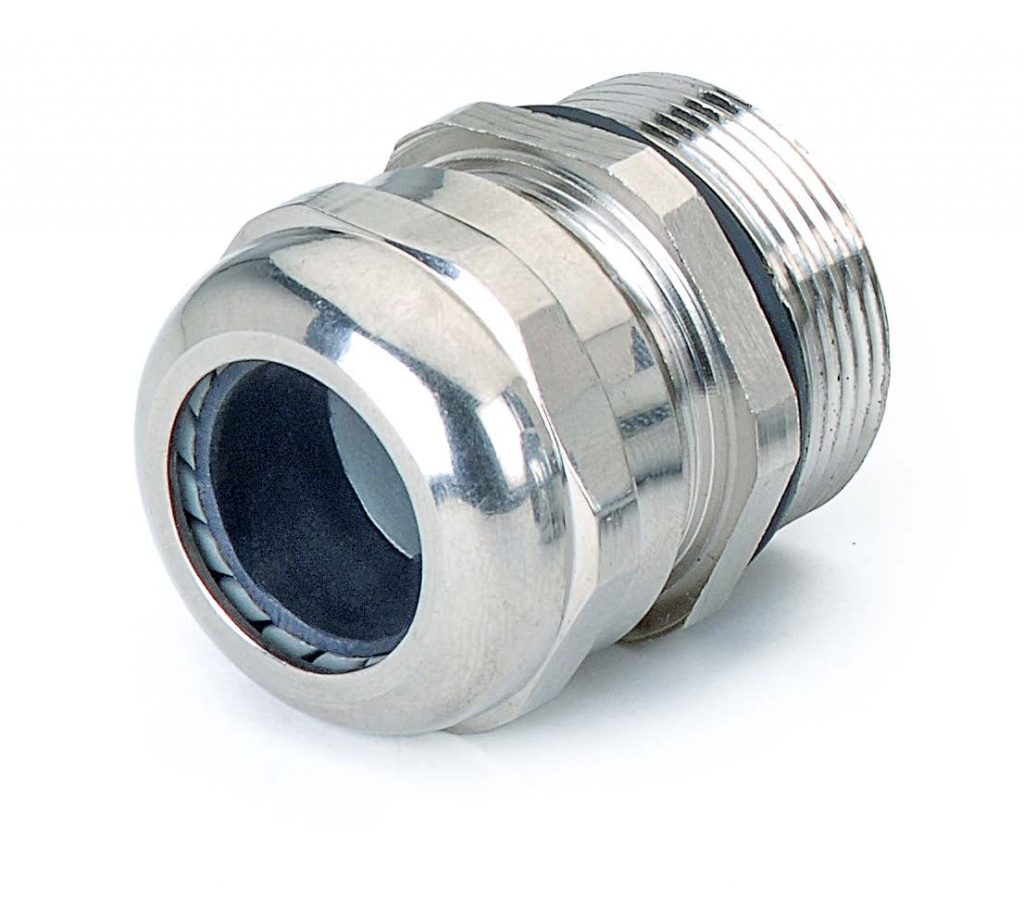 Plated Brass Gland - IP68 Rating - Metric Thread - HEX