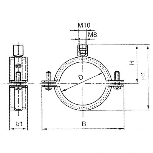 Rubber Lined Split Clamp Hex